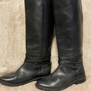 FRYE Shirley Plate Leather Riding Boots